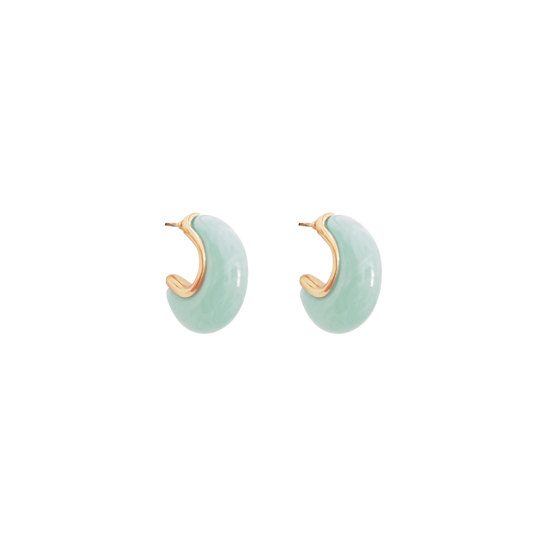 Boucles d'oreilles anneaux vaporeux turquoise