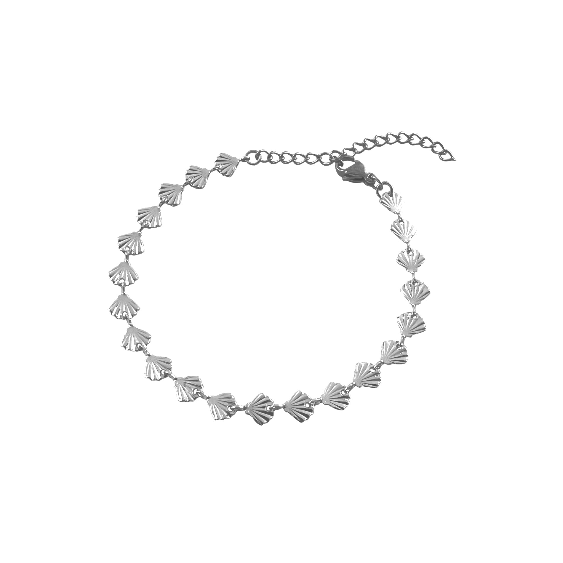 Bracelet argent fait de petits coquillages