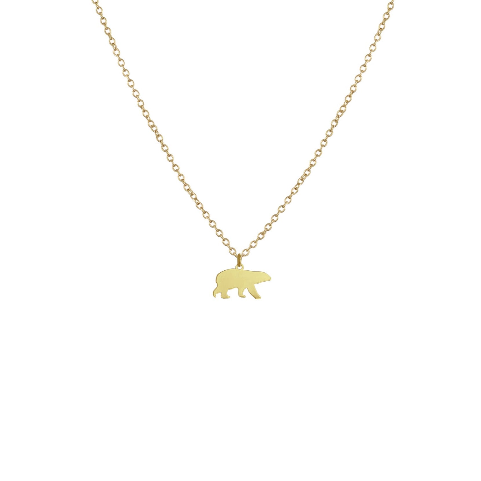 Collier or avec pendentif ours polaire